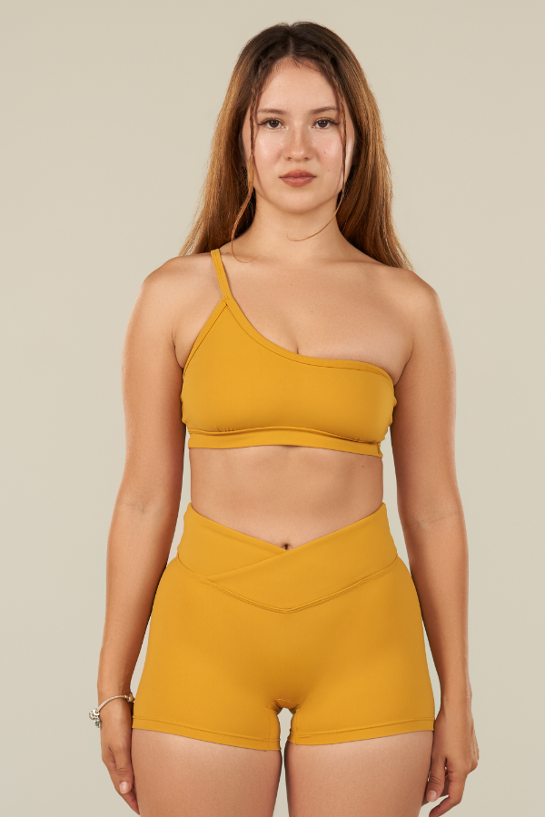 One Shoulder Sports Bra 2.0 | Honey